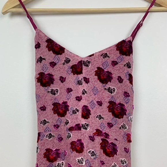 For Love & Lemons Love Marina Maxi Dress Sz XS Silk Blend Floral Fairy Romantic - Picture 2 of 15